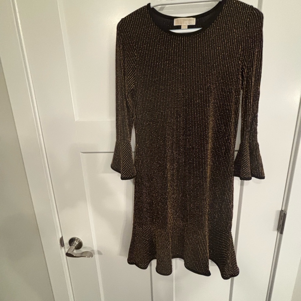 MICHAEL KORS BLACK & GOLD   SIZE PETITE 
GLAM PARTY COCKTAIL AFTER 5  DRESS